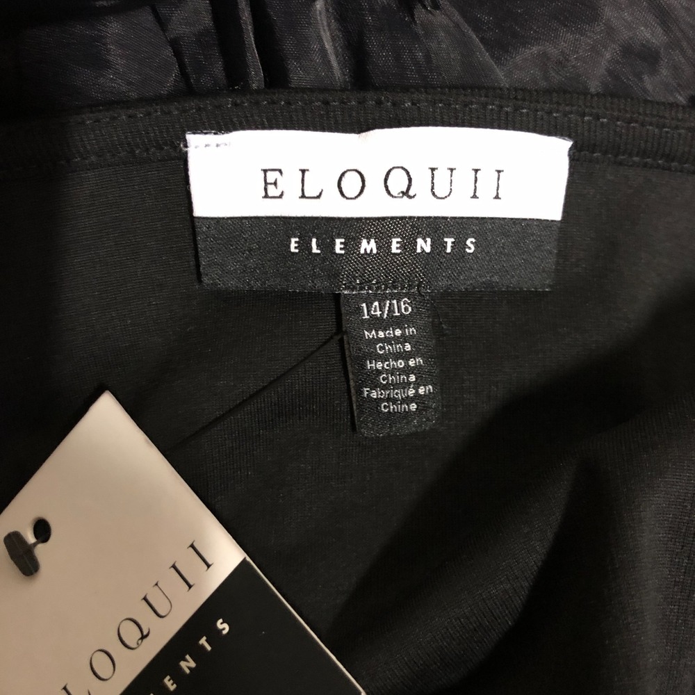 NEW Eloquii Womens Organza Balloon Sleeve Blouse Black Size 14/16 Whimsigoth - Picture 6 of 11